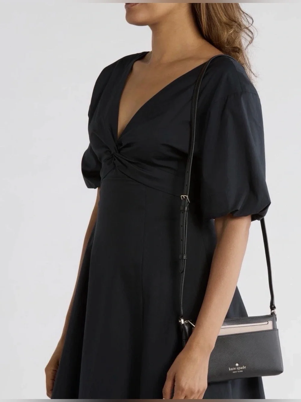 NEW kate spade new york textured leather crossbody bag with removable pouch